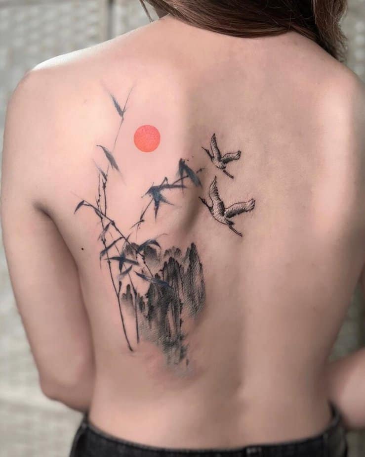 2. Chinese landscape on your back