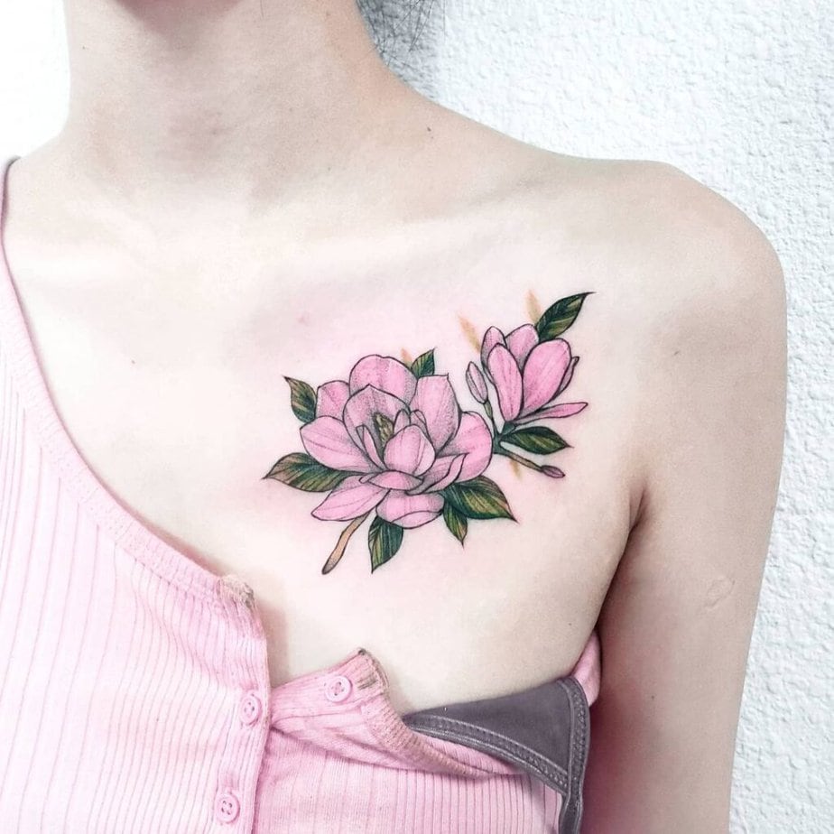 1. Pink magnolia tattoos