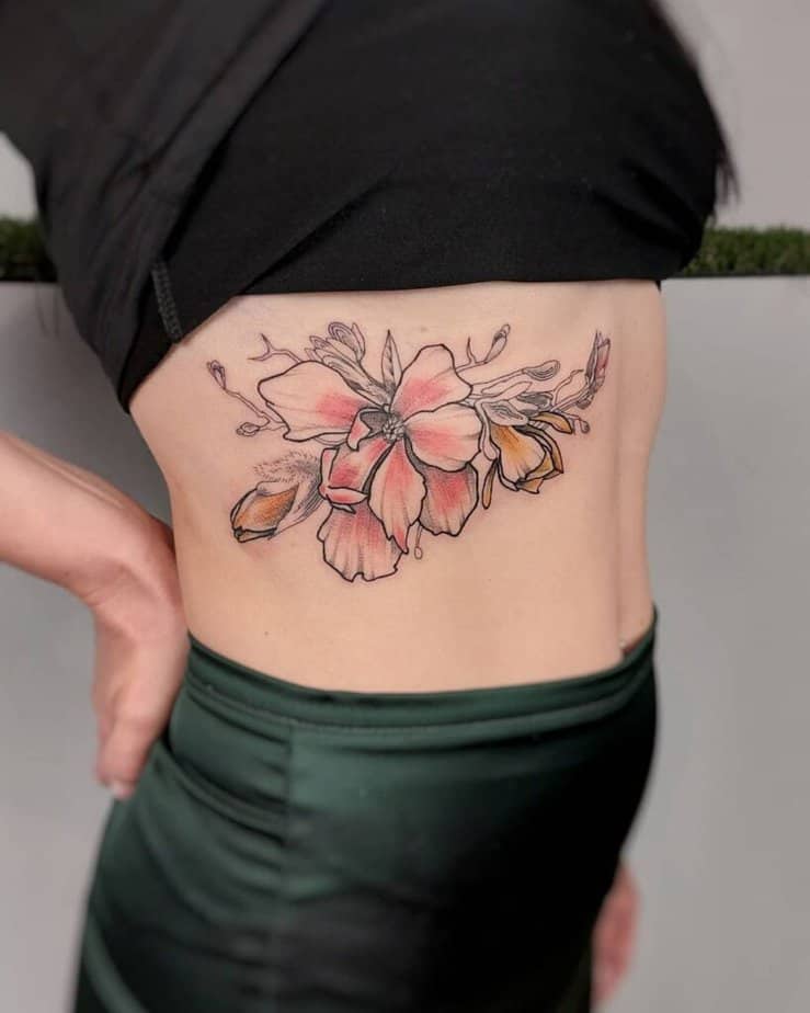 18. Stomach magnolia tattoos