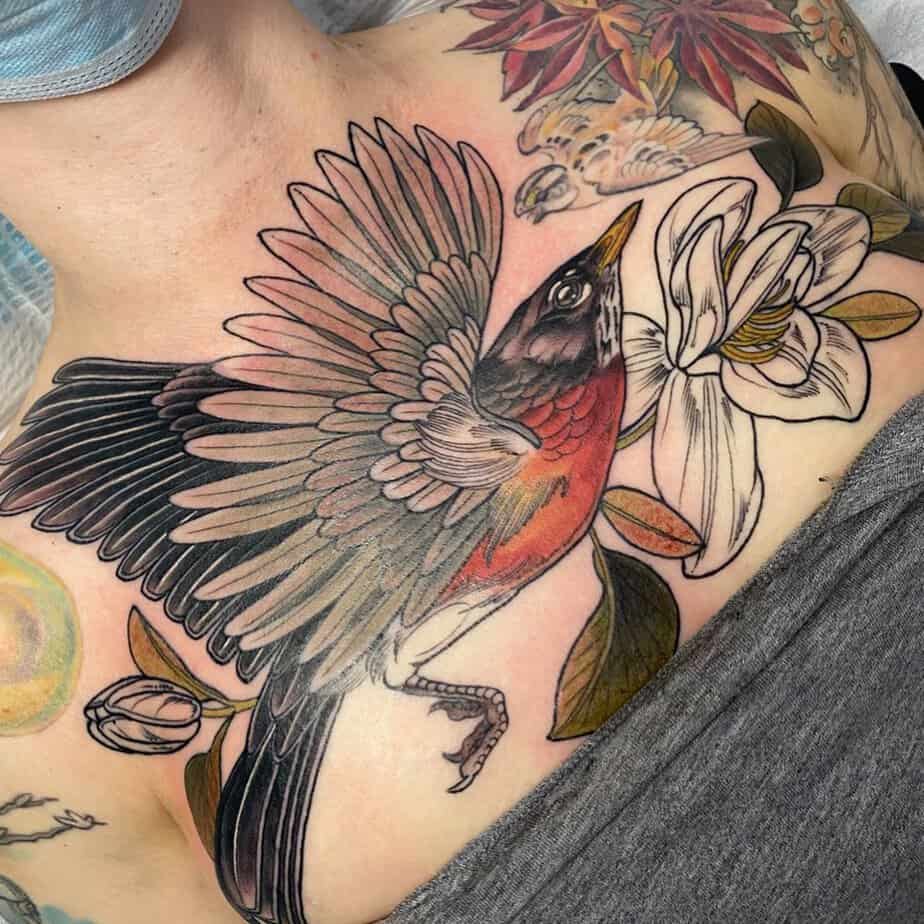 3. Robin and magnolia tattoo