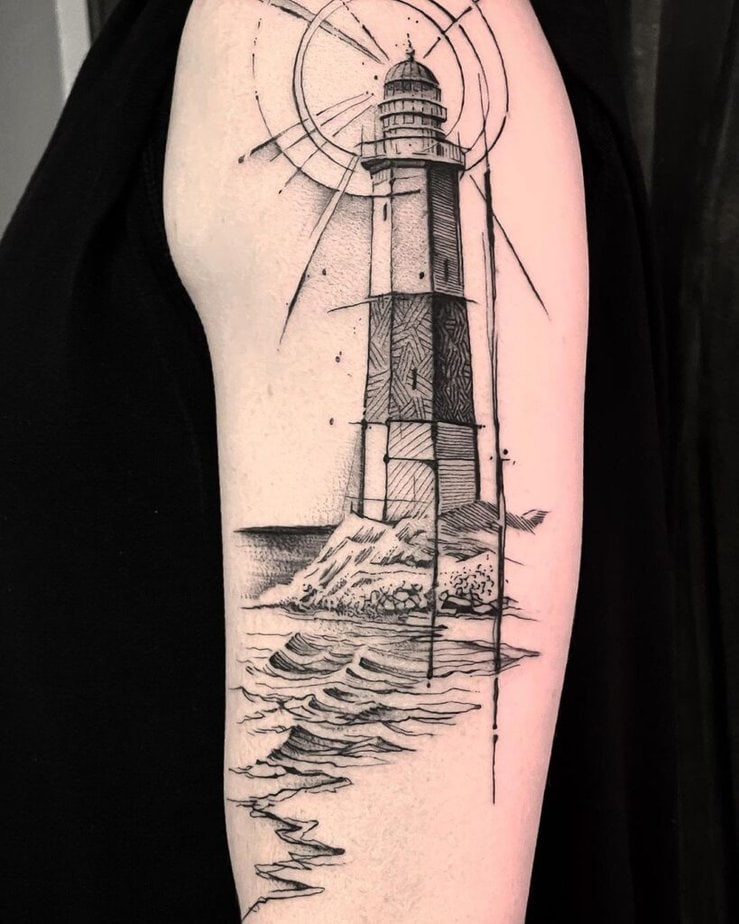 8. Sketch-style lighthouse