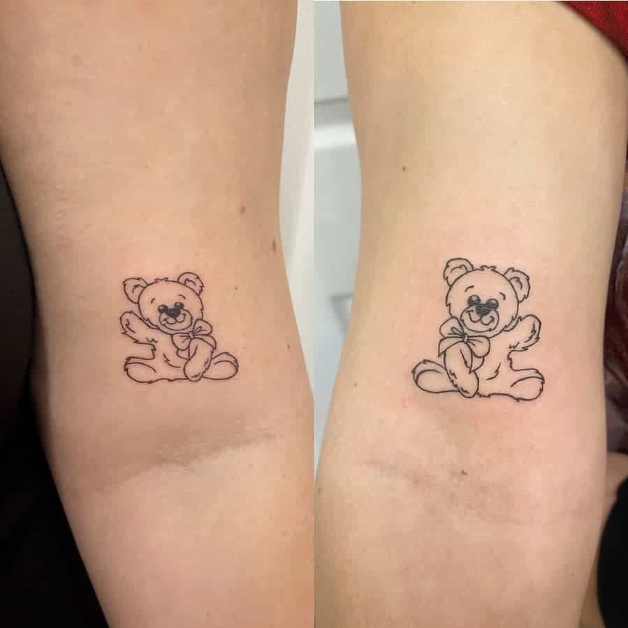 19. Matching teddy bear tattoos