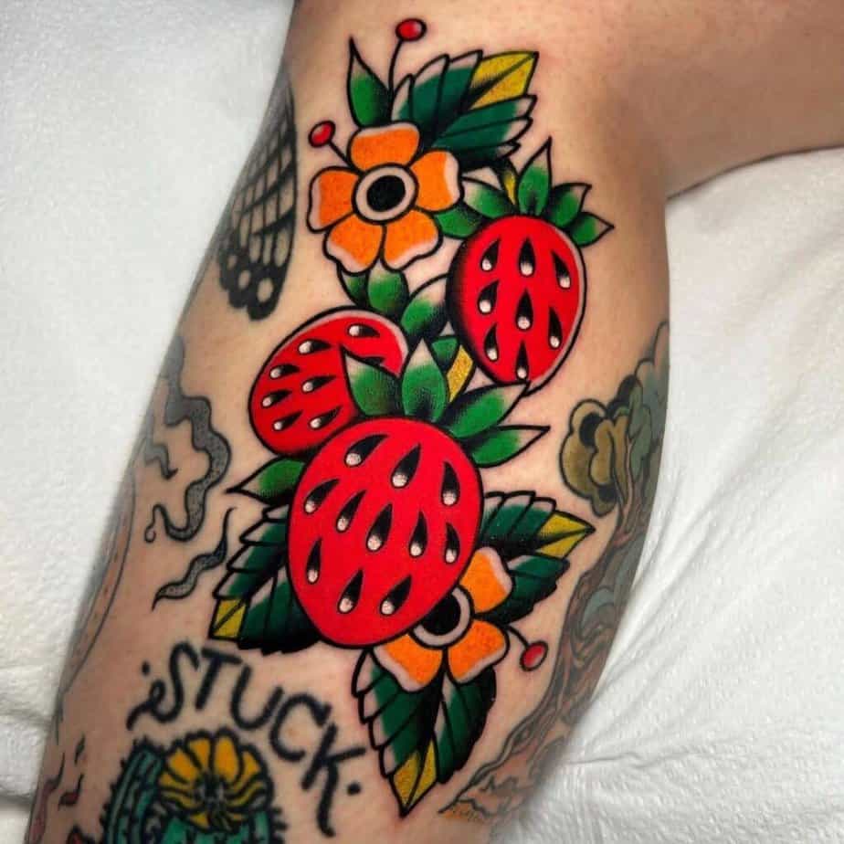 6. Strawberry tattoo