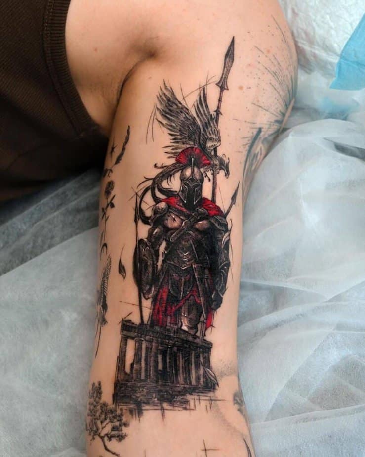 1. Tatuaggio del braccio superiore del guerriero spartano