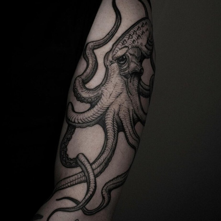 6. Incredible engraving-style octopus