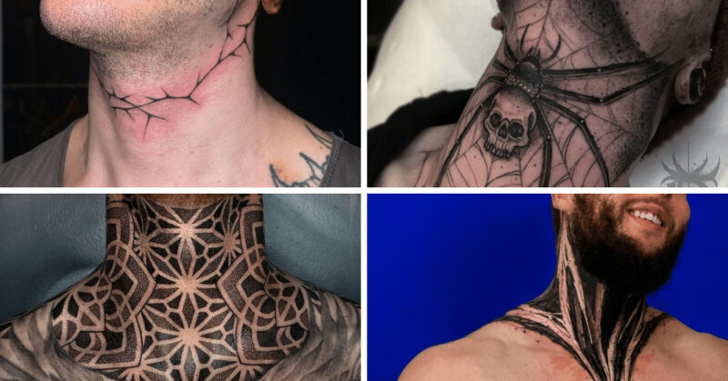 20 front neck tattoos for guys that will get noticed