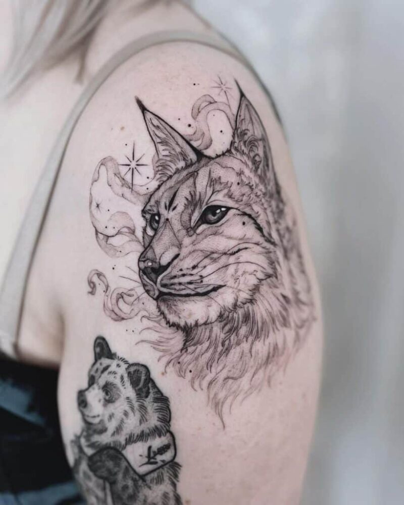 20 impressive lynx tattoos that make the 8220purr fect8221 ink