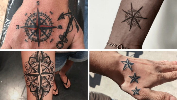 20 idee di tatuaggio con stelle nautiche per tutti i marinai là fuori.