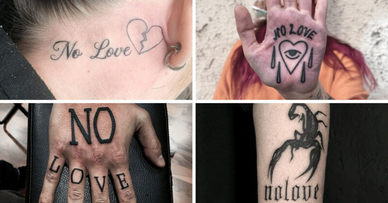 20 no love tattoo ideas to mark all the heartbreaks