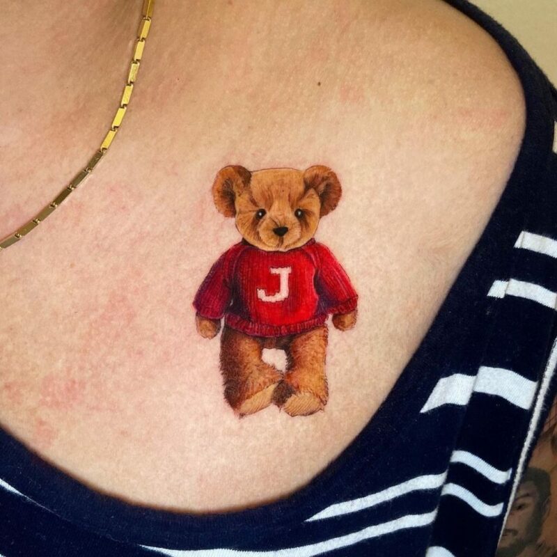 20 teddy bear tattoo ideas that cherish your inner child