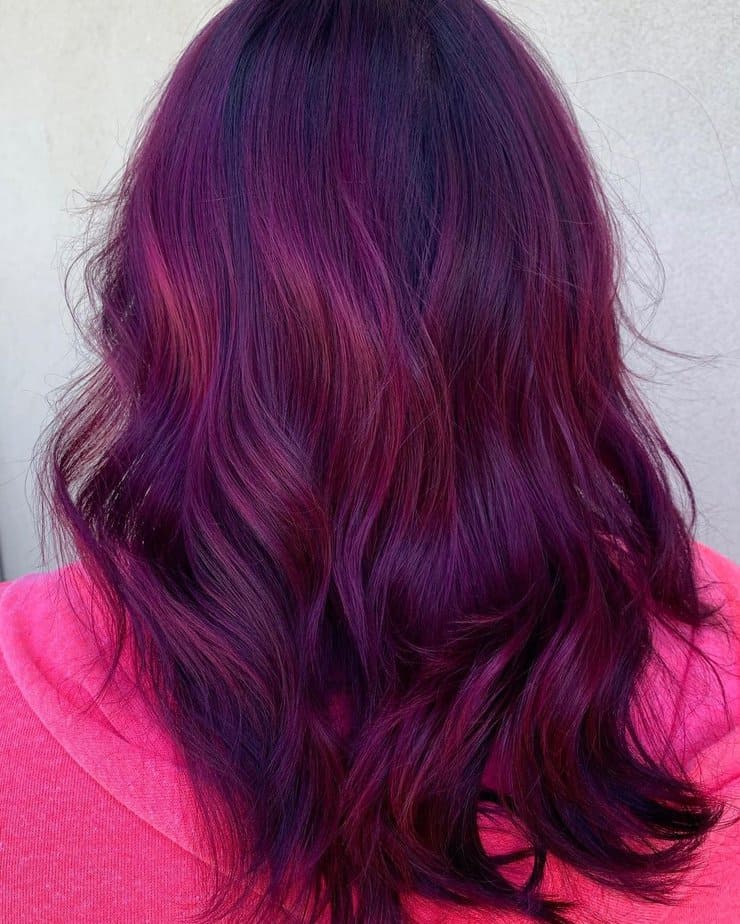 20. Silky red purple hair