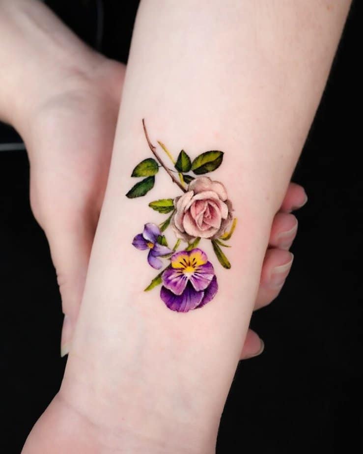 2. Rose and violets