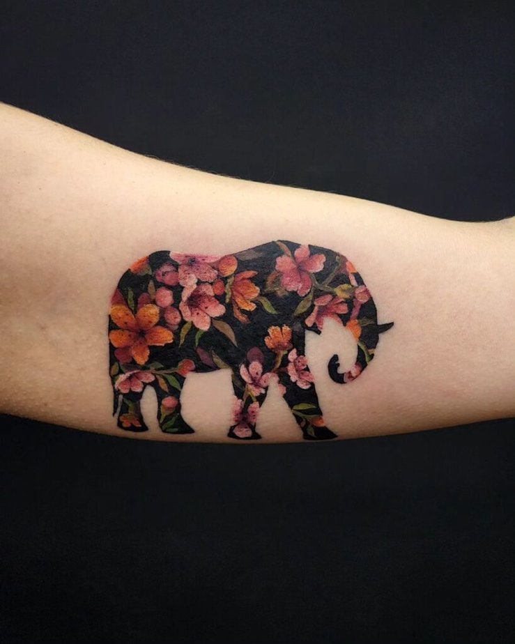 18. Elephant-shape tattoo