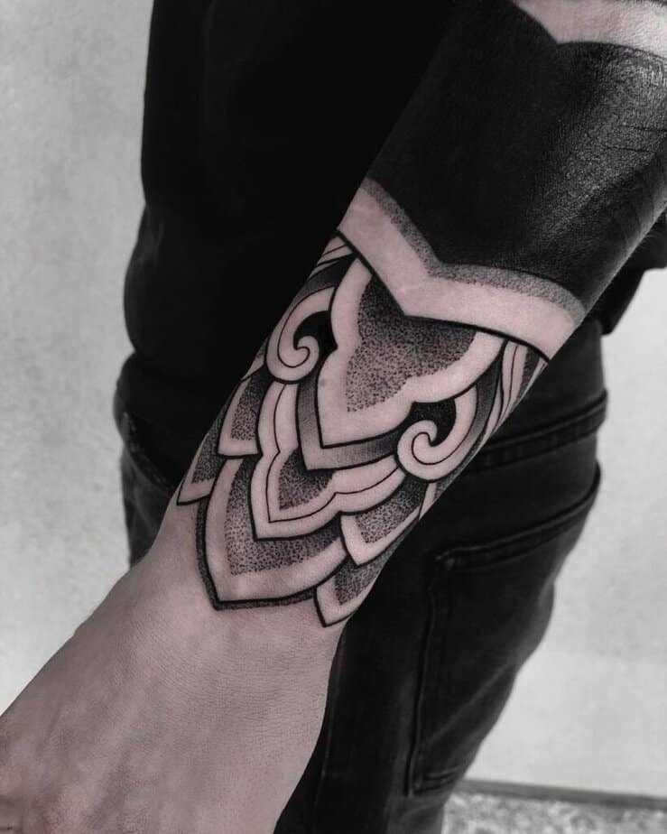 5. A dotwork arm tattoo 