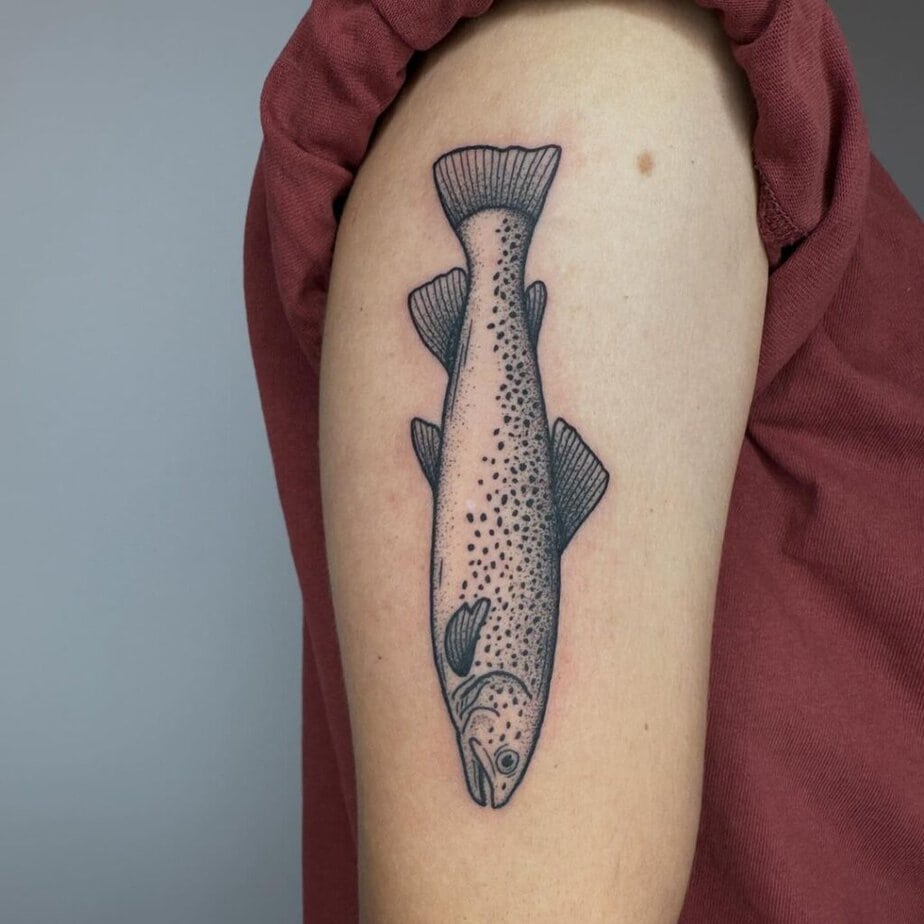 14. A brown trout tattoo 