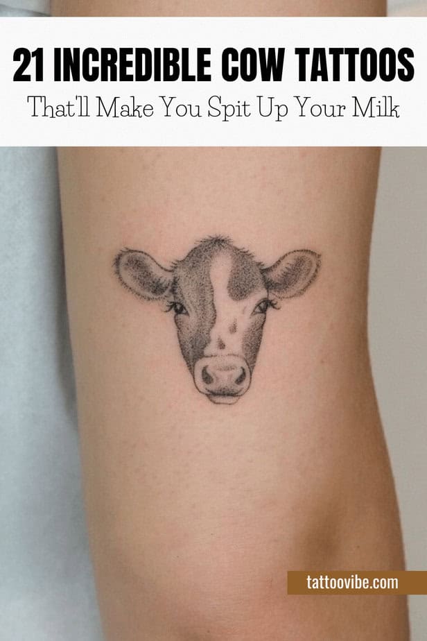 21 incredibili tatuaggi di mucca che vi faranno sputare il latte