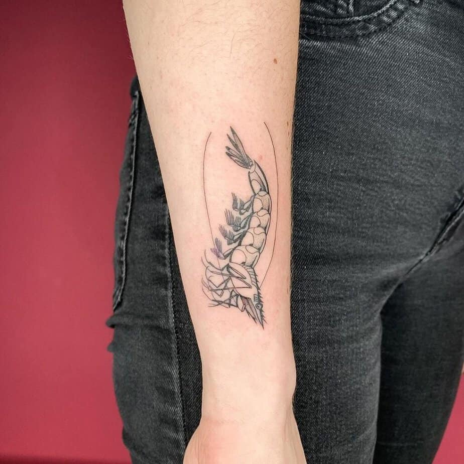 17. A shrimp tattoo on the wrist