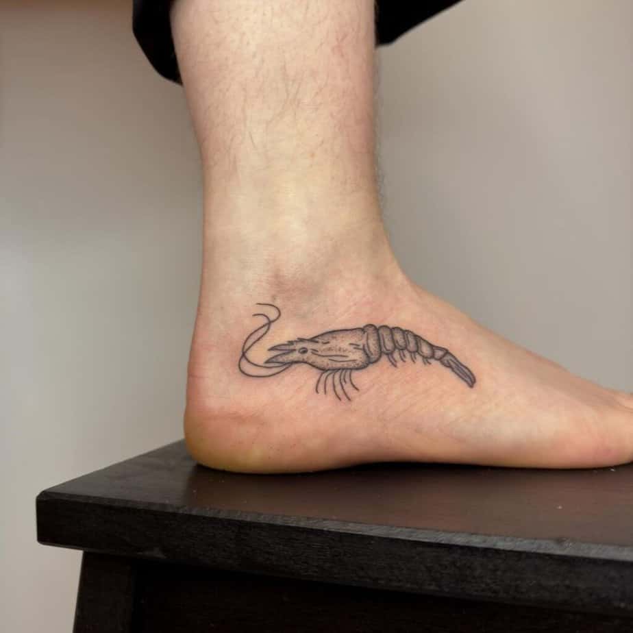 18. A shrimp tattoo on the foot