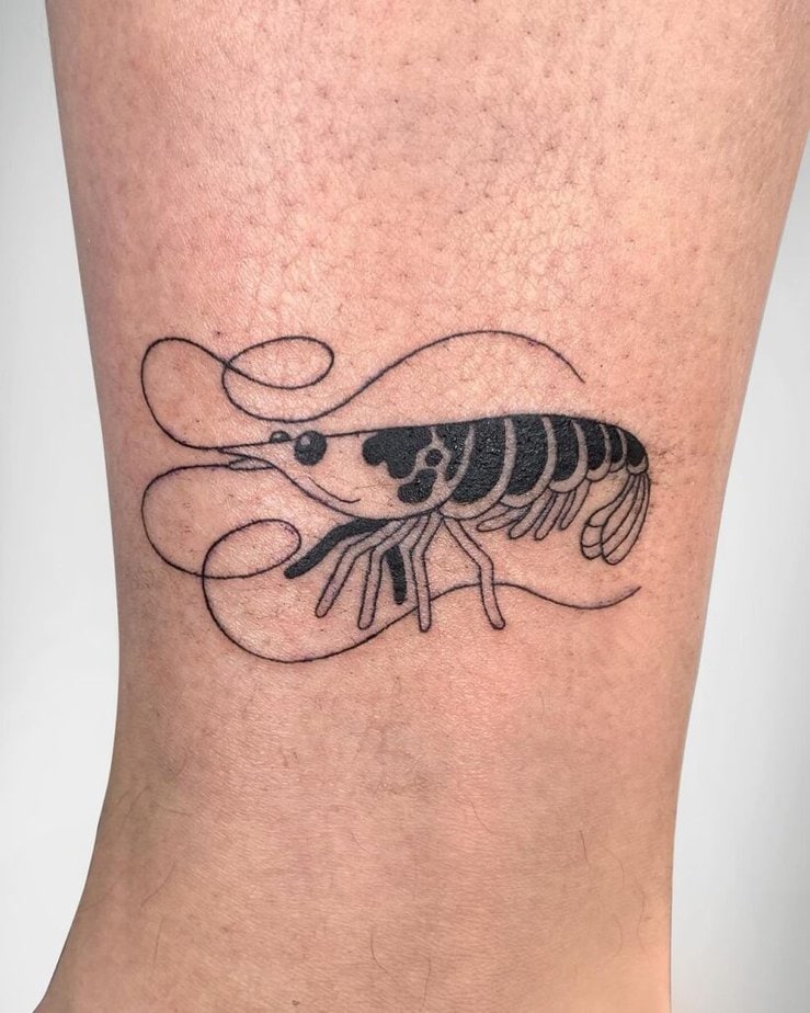 21. A little shrimp tattoo on the ankle