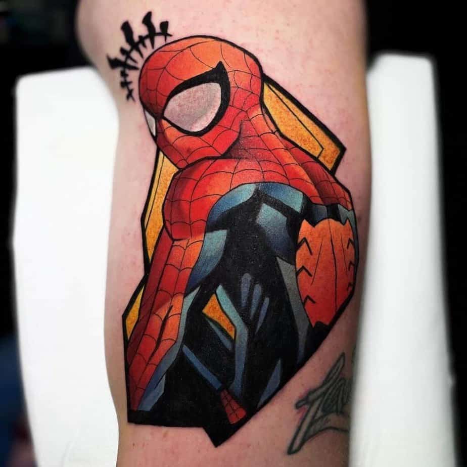 Spiderman tattoo on the arm