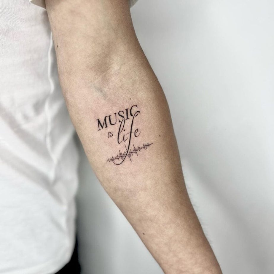 20. A script tattoo on the forearm