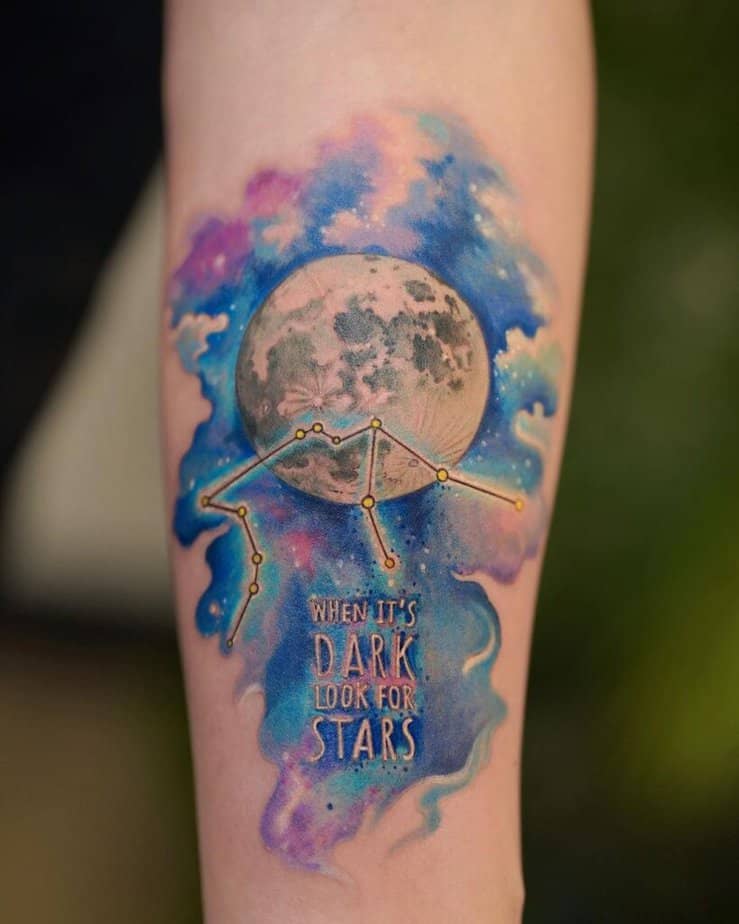 Colorful space tattoos