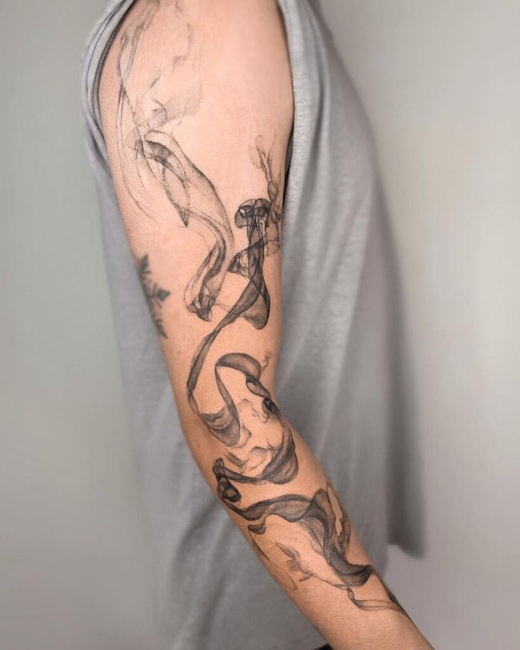 1. A satisfying smoke sleeve tattoo 