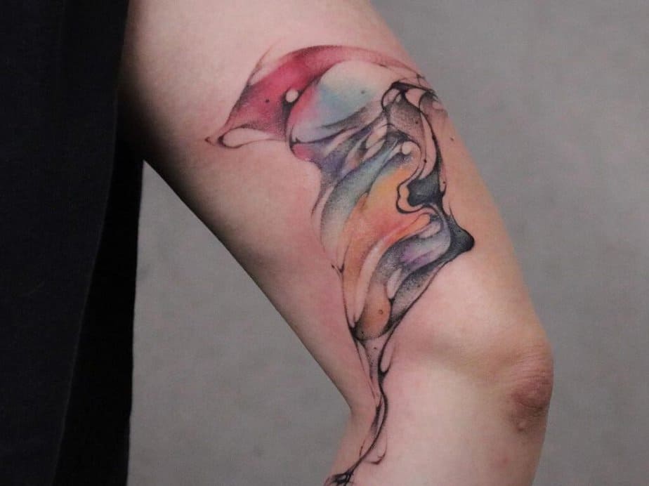 16. A colorful smoke tattoo 