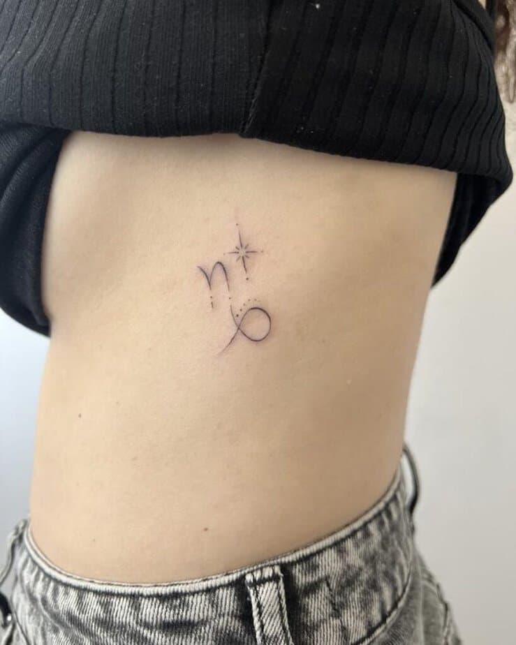 7. A Capricorn tattoo on the ribcage