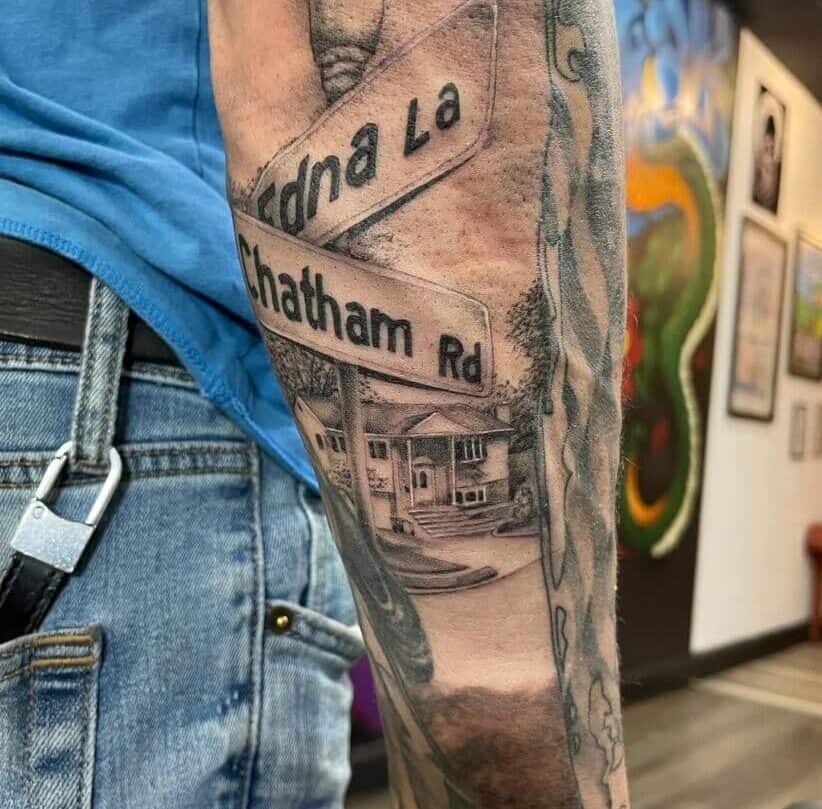 16. A Route 66 street tattoo
