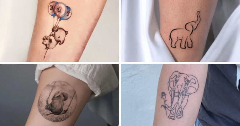 21 beautiful elephant tattoo ideas to celebrate this gentle animal