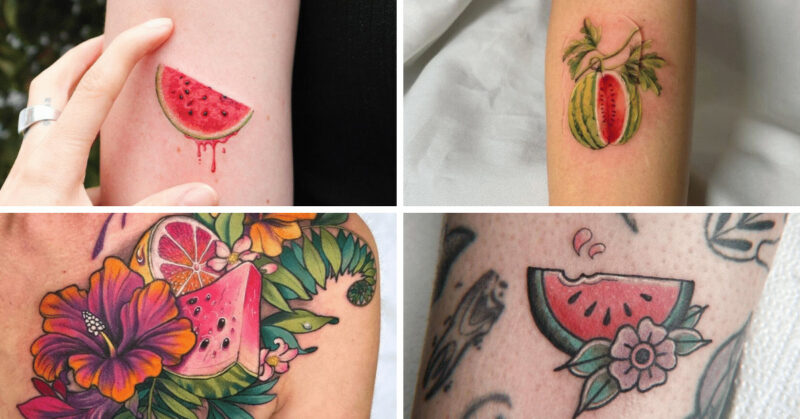 21 watermelon tattoo ideas for a summery feel on your skin