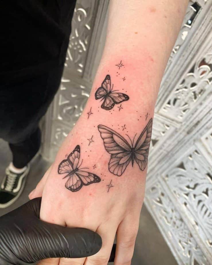 14. A beautiful butterfly design on the hand 