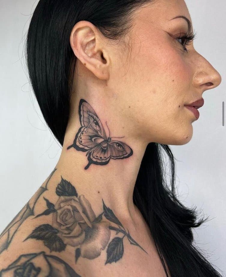 6. A tattoo of a butterfly with eyes  
