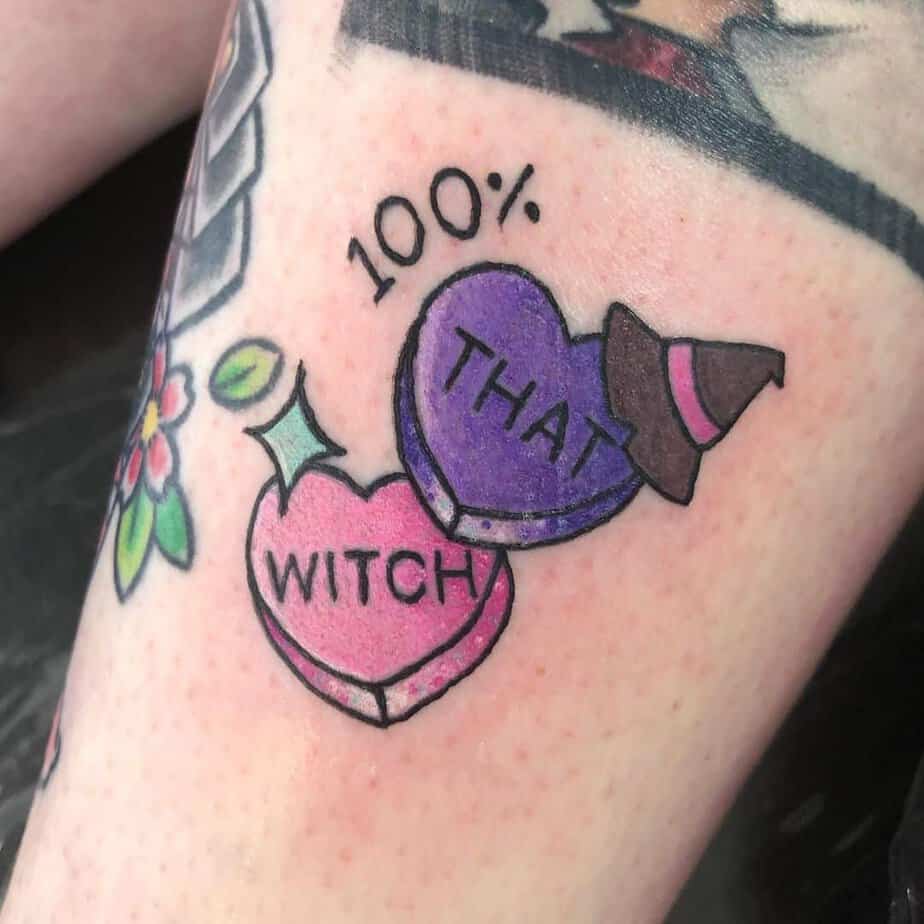 17. A “100% that witch” tattoo
