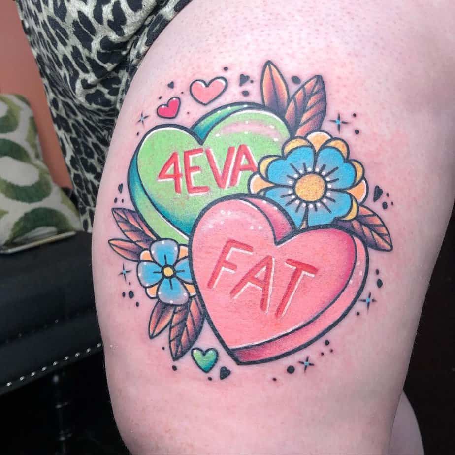 21. A “4eva fat” tattoo
