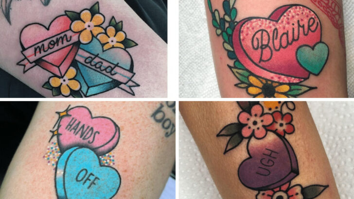 22 Cute Candy Heart Tattoos To Inspire Your Next Ink