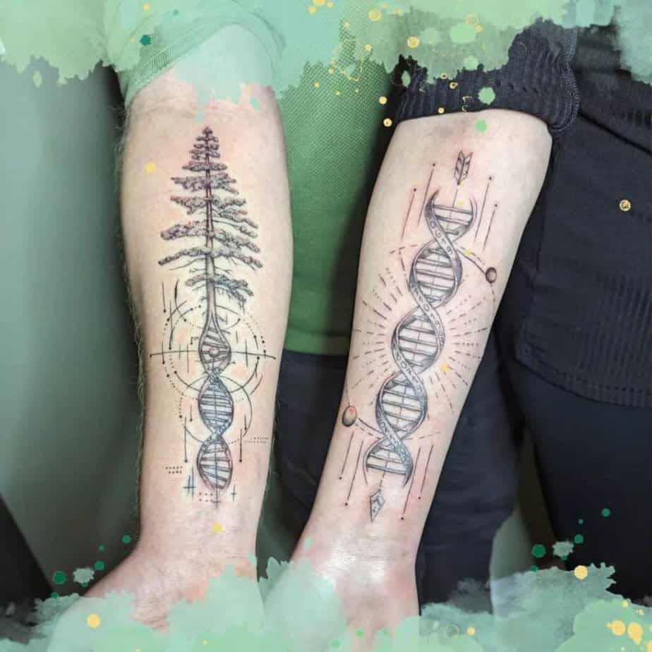 18. A matching DNA tattoo