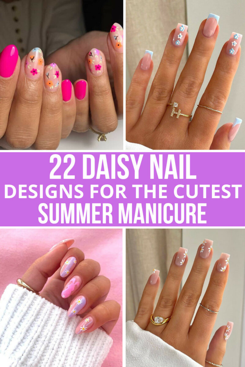 22 Daisy Nail Designs For The Cutest Summer Manicure