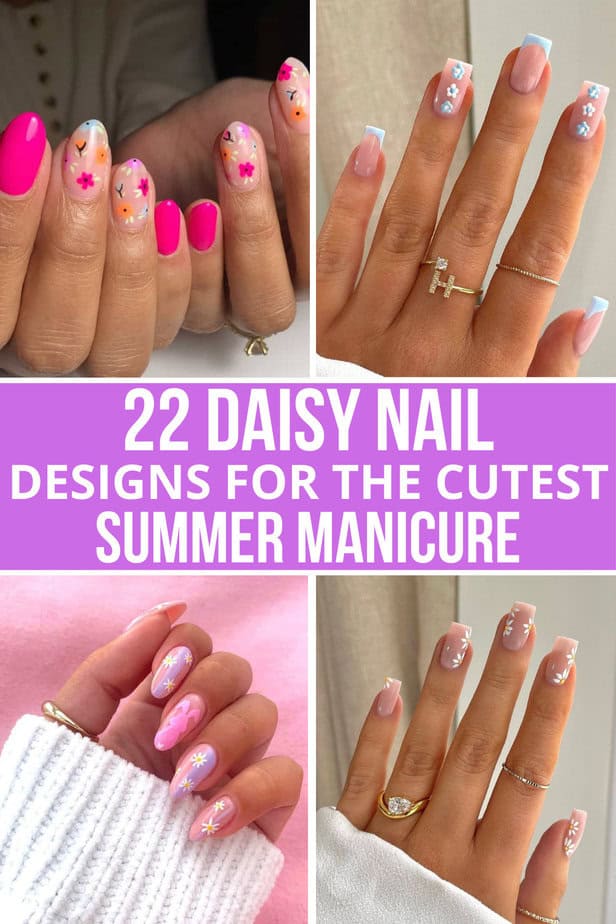 22 disegni di unghie a margherita per la più bella manicure estiva