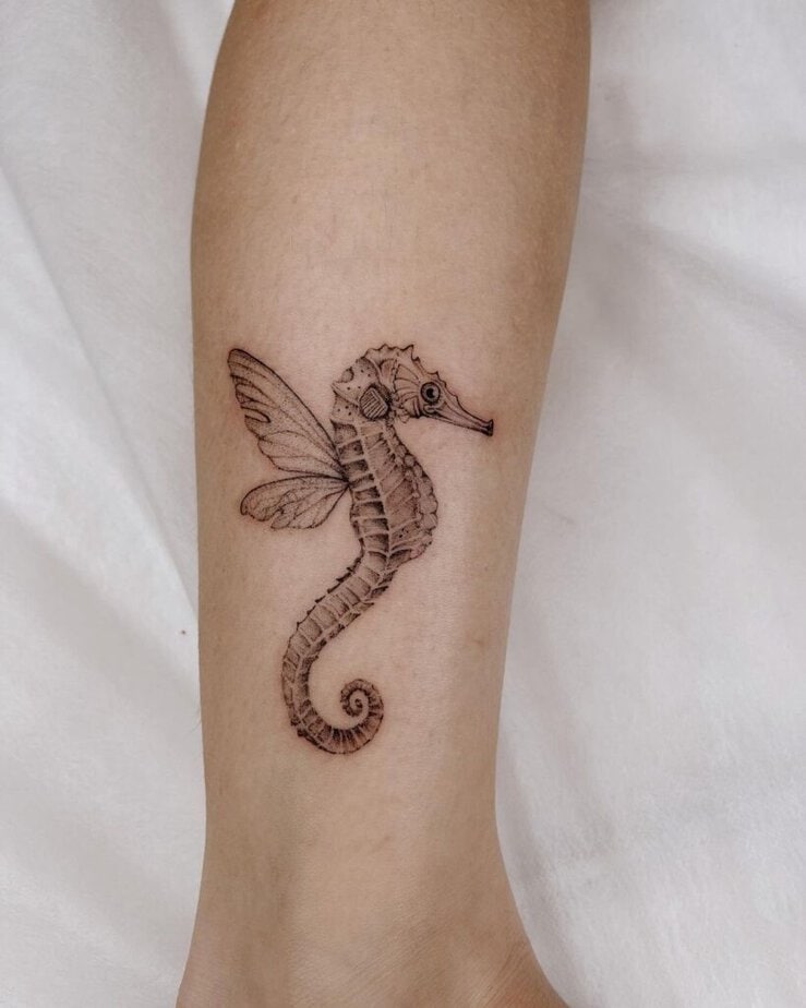 16. A seahorse tattoo 