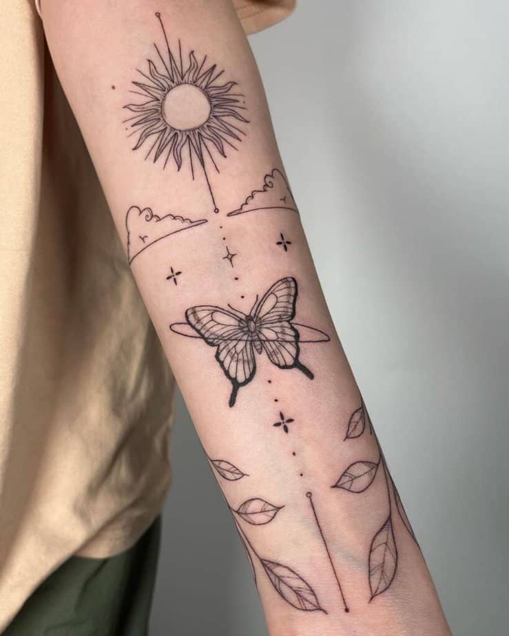 1. Tatuaggi patchwork sul lato interno del braccio
