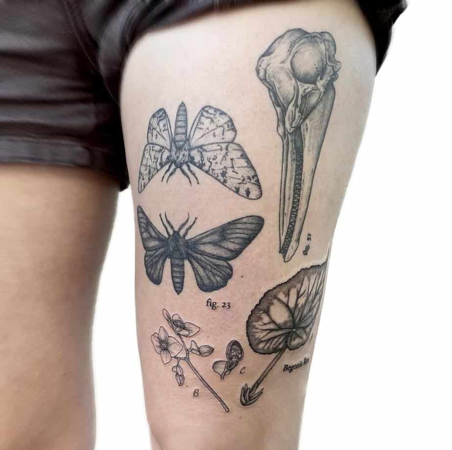 5. A statement patchwork tattoo on the thigh 