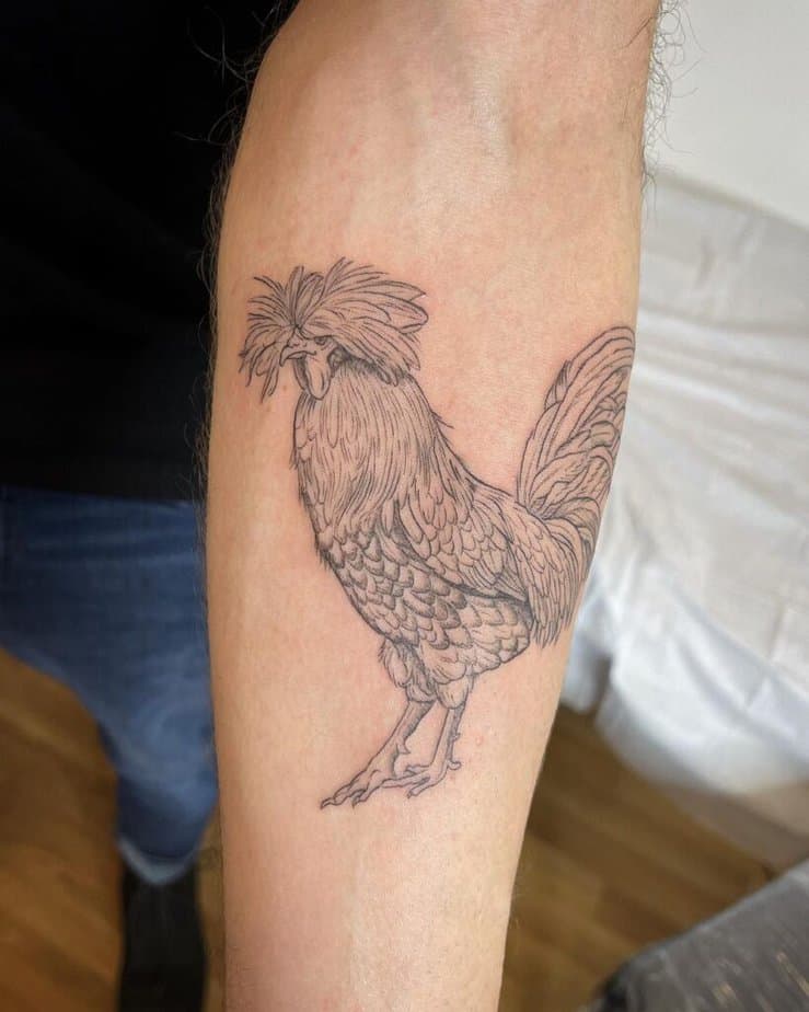 13. A Polish rooster tattoo 