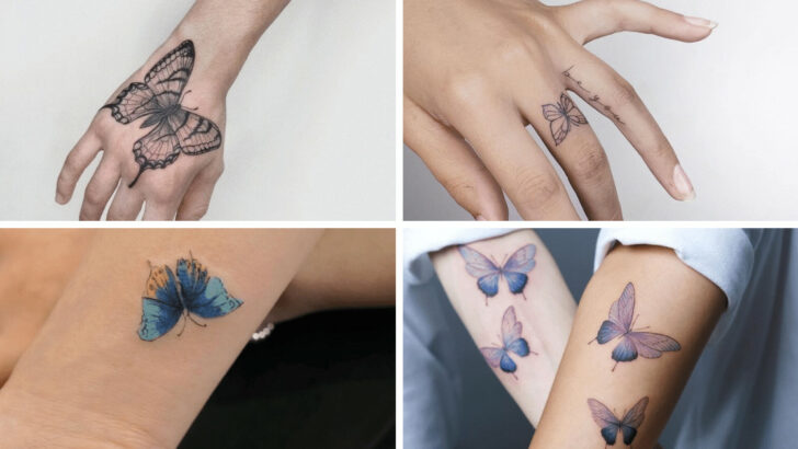 22 tatuaggi a farfalla sulle mani che vi daranno un'infinità di "Ink-spo".