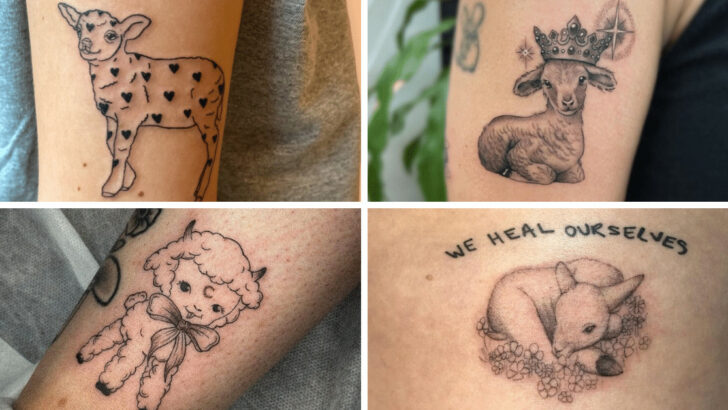 22 splendide idee di tatuaggio di agnello che simboleggiano innocenza e purezza.