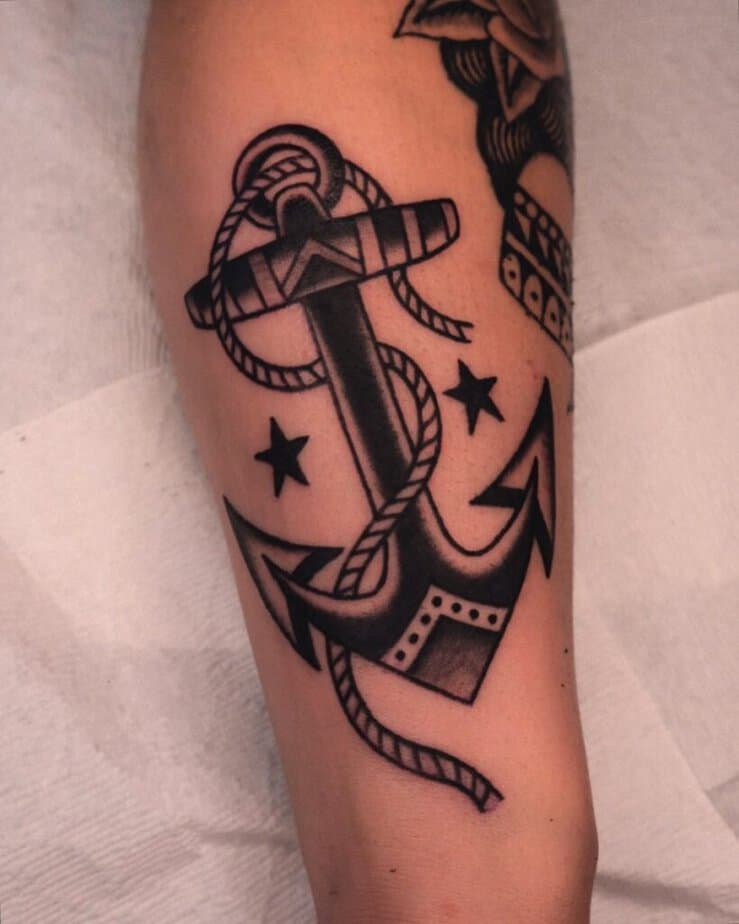 6. Black ink anchor with stars