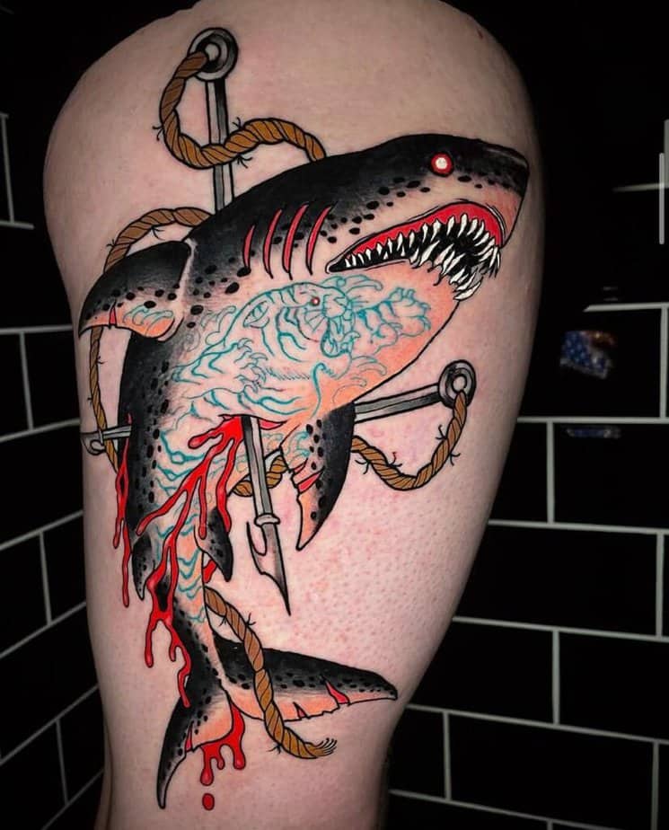 8. Jaw-dropping shark and anchor design