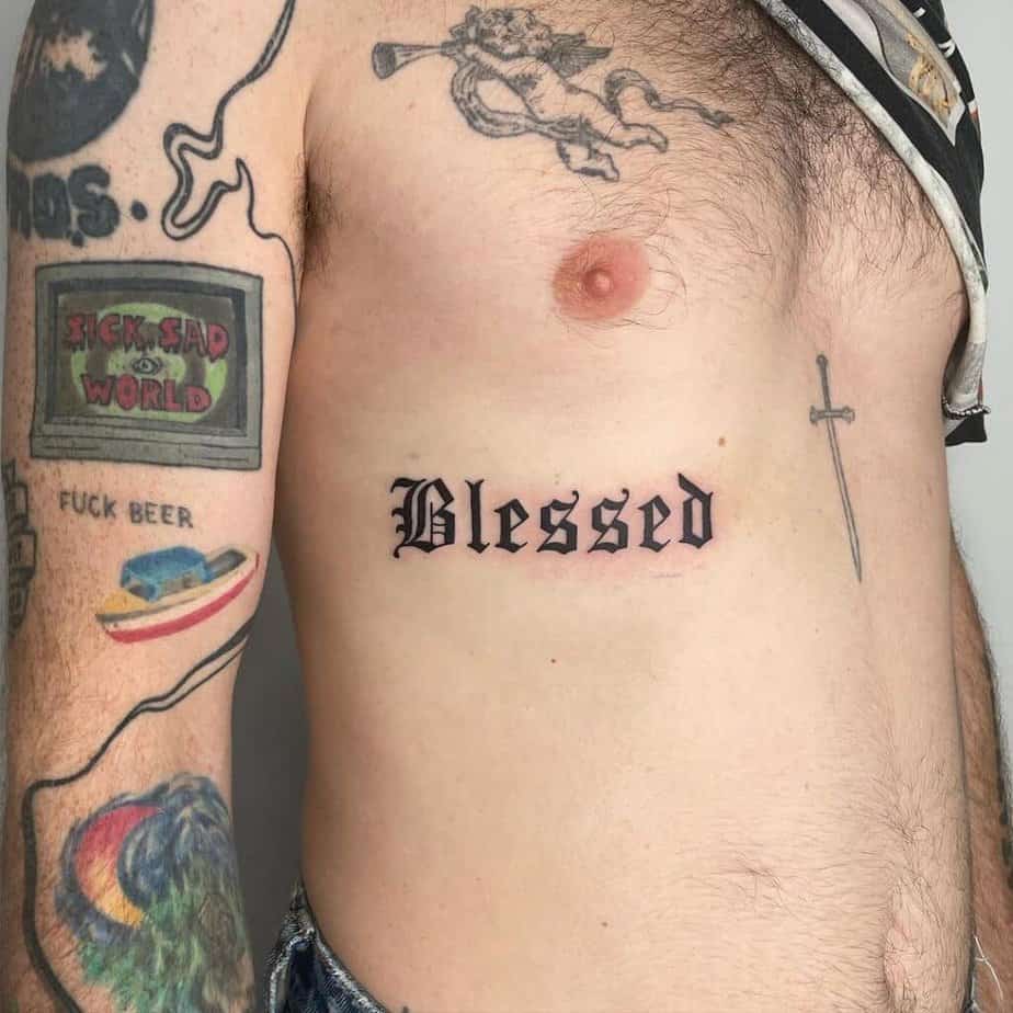 Huge blessed tattoo