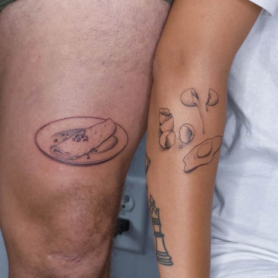 11. Another matching egg tattoo